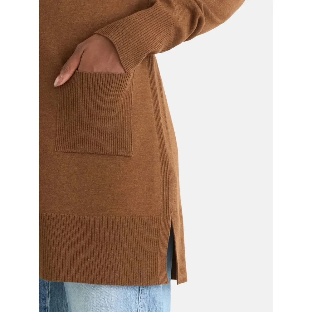 TIME &‎ TRU Classic Cardigan Sweater Plus Sz 22 Warm Coffee Brn Button Front NWT